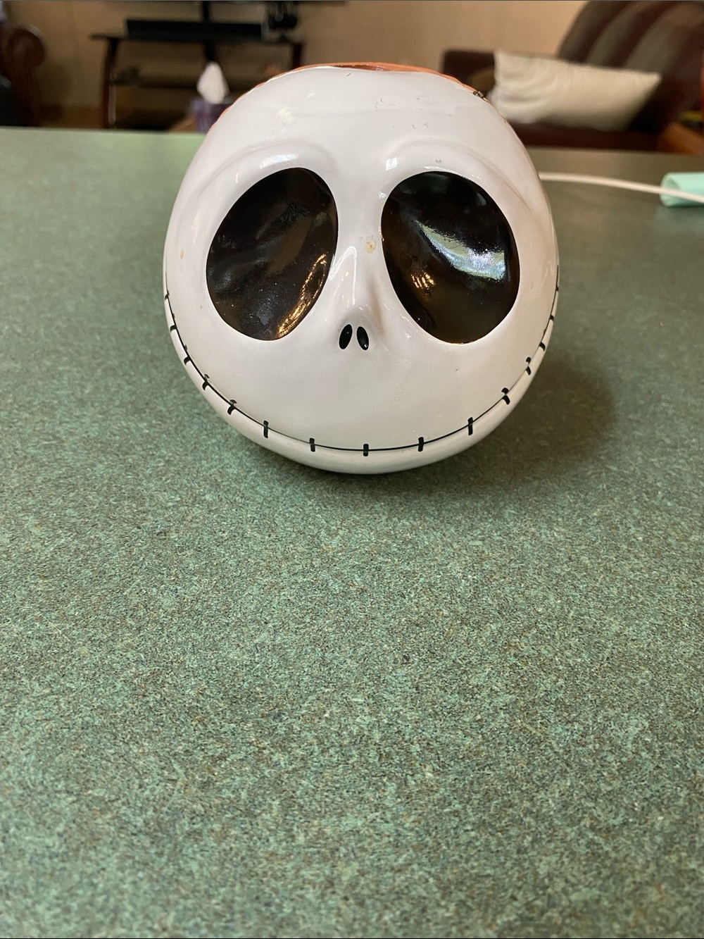 White Jack Skellington Ceramic Face Decor